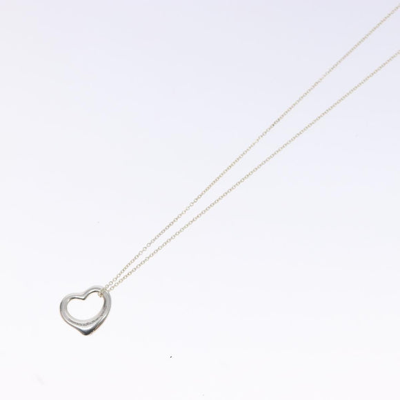 TIFFANY&Co. Open Heart Necklace Ag925 Silver Auth am8917