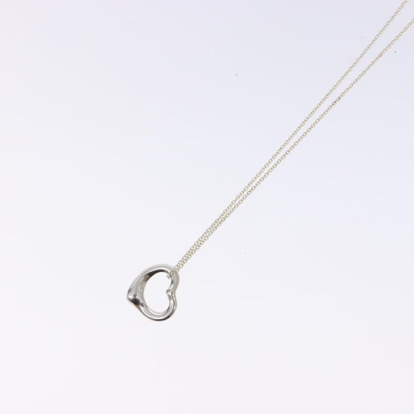 TIFFANY&Co. Open Heart Necklace Ag925 Silver Auth am8917