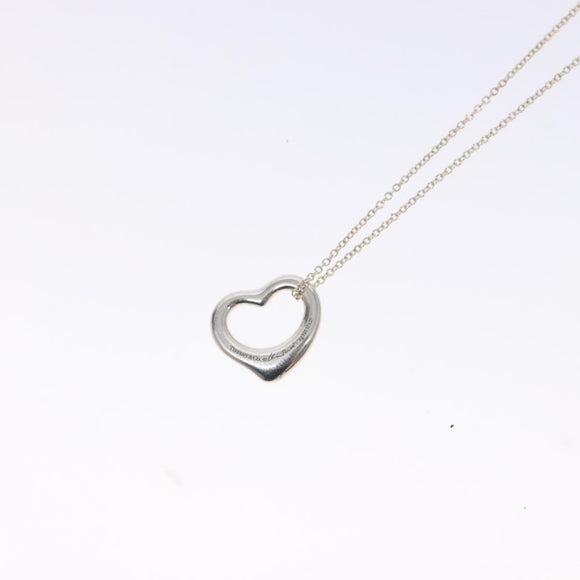 TIFFANY&Co. Open Heart Necklace Ag925 Silver Auth am8917
