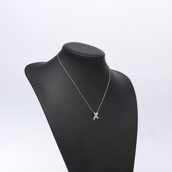TIFFANY&Co. Kiss Cross Necklace Ag925 Silver Auth am8919