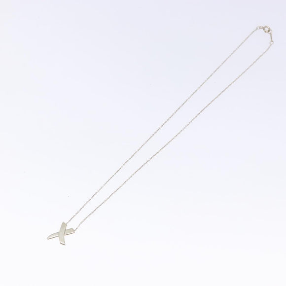 TIFFANY&Co. Kiss Cross Necklace Ag925 Silver Auth am8919