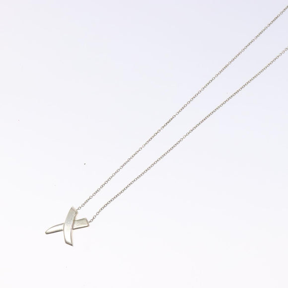 TIFFANY&Co. Kiss Cross Necklace Ag925 Silver Auth am8919
