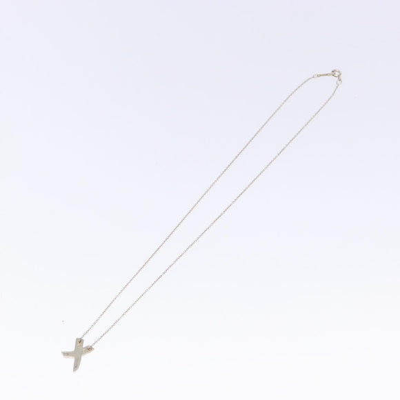 TIFFANY&Co. Kiss Cross Necklace Ag925 Silver Auth am8919