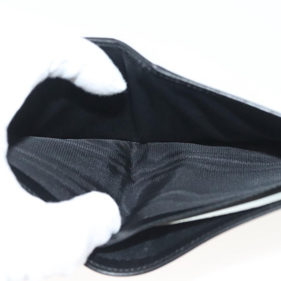 GUCCI Bifold Wallet Nylon Leather Black Silver Auth am8934