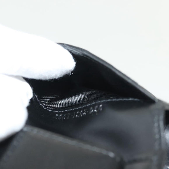 GUCCI Bifold Wallet Nylon Leather Black Silver Auth am8934