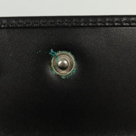 GUCCI Bifold Wallet Nylon Leather Black Silver Auth am8934