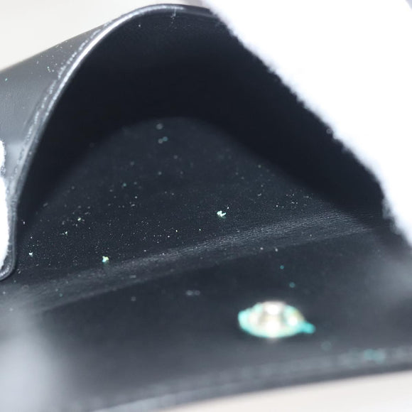 GUCCI Bifold Wallet Nylon Leather Black Silver Auth am8934