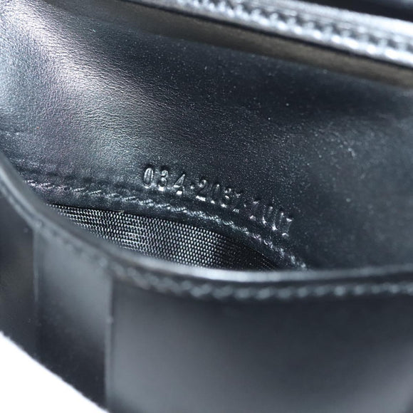 GUCCI Bifold Wallet Nylon Leather Black Silver Auth am8934