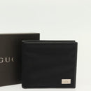 GUCCI Bifold Wallet Nylon Leather Black Silver Auth am8934-12