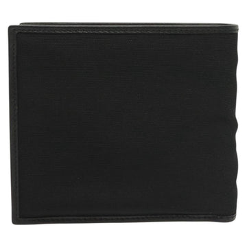 GUCCI Bifold Wallet Nylon Leather Black Silver Auth am8934 - 0