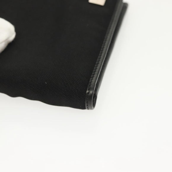 GUCCI Bifold Wallet Nylon Leather Black Silver Auth am8934