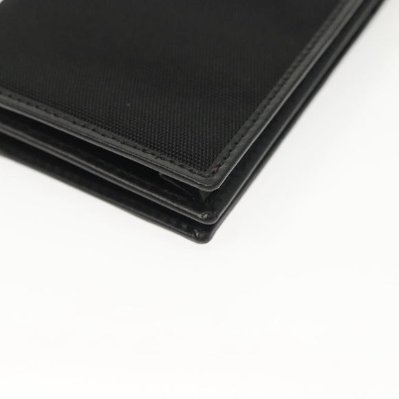 GUCCI Card Case Nylon Leather Black Silver 030 3661 1579 Auth am8935