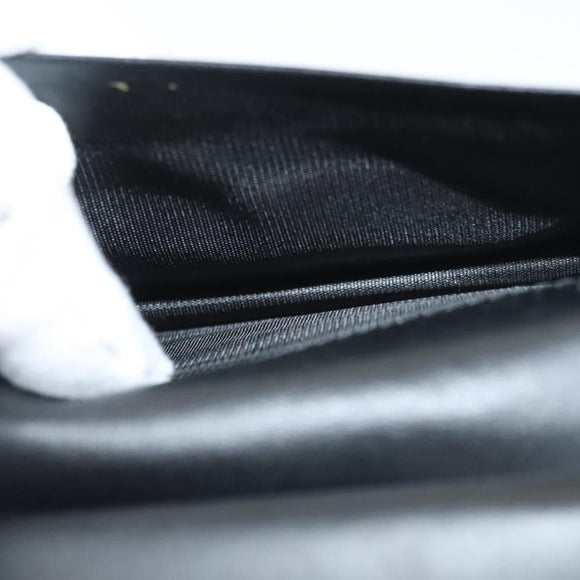 GUCCI Card Case Nylon Leather Black Silver 030 3661 1579 Auth am8935