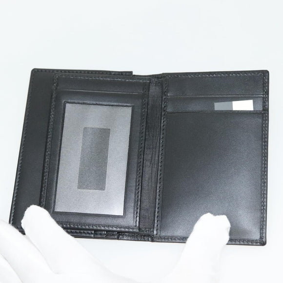 GUCCI Card Case Nylon Leather Black Silver 030 3661 1579 Auth am8935