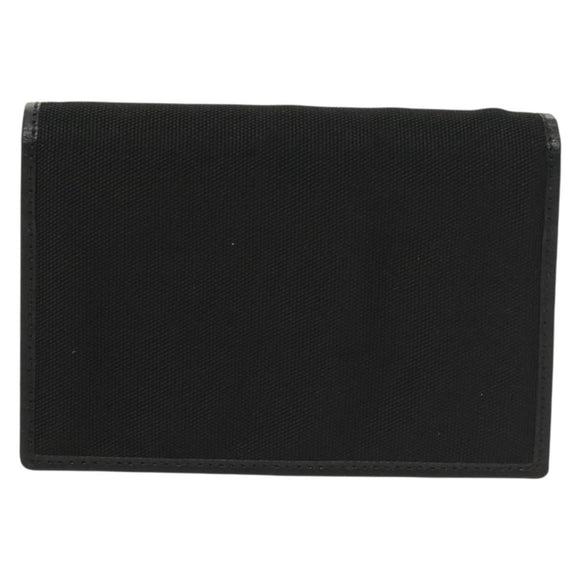 GUCCI Card Case Nylon Leather Black Silver 030 3661 1579 Auth am8935