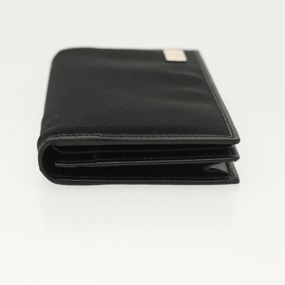 GUCCI Card Case Nylon Leather Black Silver 030 3661 1579 Auth am8935