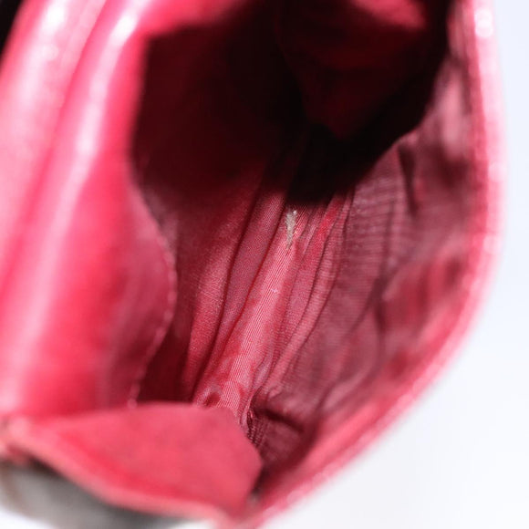 CHANEL Phone Case Caviar Skin Red Gold CC Auth am8937