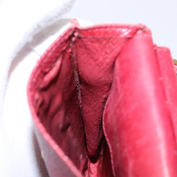 CHANEL Phone Case Caviar Skin Red Gold CC Auth am8937