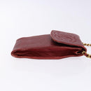 CHANEL Phone Case Caviar Skin Red Gold CC Auth am8937-4