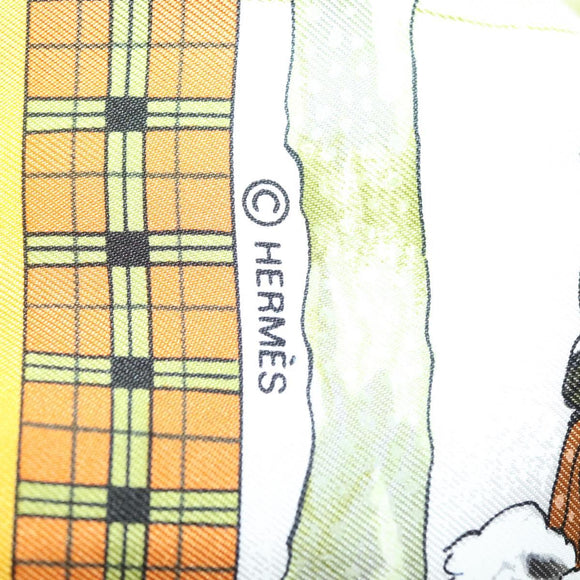 HERMES Carre 90 Scarf ""BULL＆MOUTH WESTERN COACH OFFICE"" Silk Auth am8938