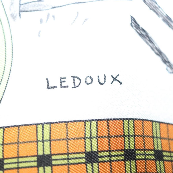 HERMES Carre 90 Scarf ""BULL＆MOUTH WESTERN COACH OFFICE"" Silk Auth am8938