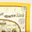 HERMES Carre 90 Scarf ""BULL＆MOUTH WESTERN COACH OFFICE"" Silk Auth am8938-4