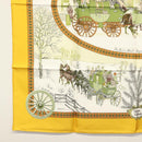 HERMES Carre 90 Scarf ""BULL＆MOUTH WESTERN COACH OFFICE"" Silk Auth am8938-8