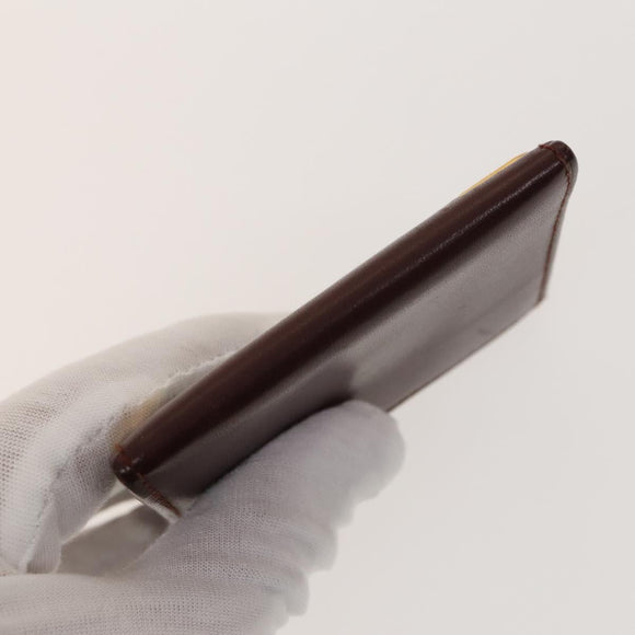 CARTIER Must Line Wallet Leather 4Set Bordeaux Gold black Auth am8945