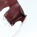 CARTIER Must Line Wallet Leather 4Set Bordeaux Gold black Auth am8945-11