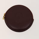 CARTIER Must Line Wallet Leather 4Set Bordeaux Gold black Auth am8945-12