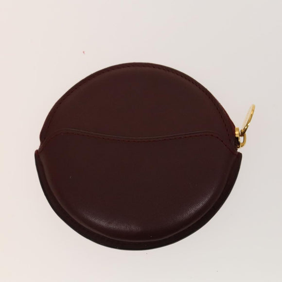 CARTIER Must Line Wallet Leather 4Set Bordeaux Gold black Auth am8945