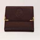 CARTIER Must Line Wallet Leather 4Set Bordeaux Gold black Auth am8945-15