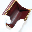 CARTIER Must Line Wallet Leather 4Set Bordeaux Gold black Auth am8945-19