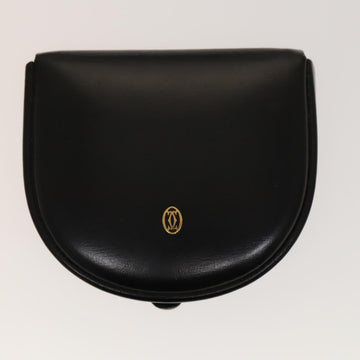 CARTIER Must Line Wallet Leather 4Set Bordeaux Gold black Auth am8945 - 0