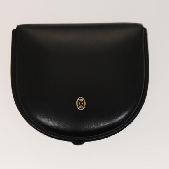 CARTIER Must Line Wallet Leather 4Set Bordeaux Gold black Auth am8945