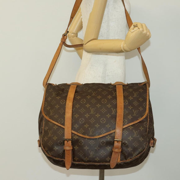 LOUIS VUITTON Monogram Saumur 43 Schoudertas M42252 LV Auth am8948