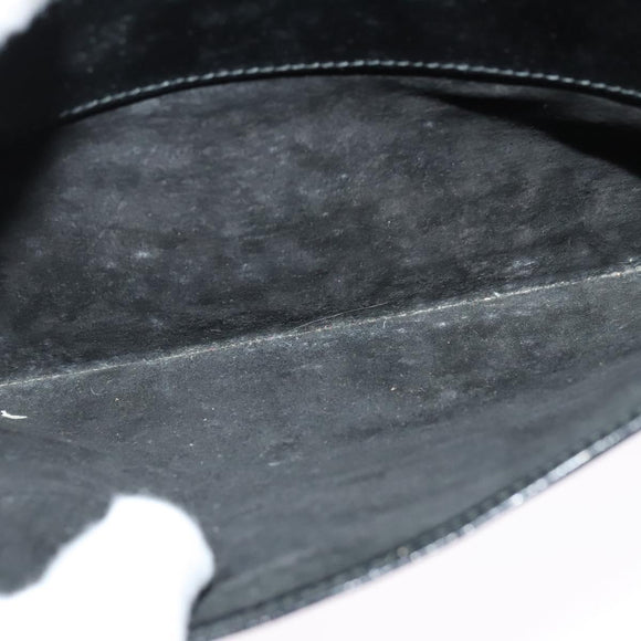 GUCCI Shoulder Bag Leather Black Gold 001 256 0609 Auth am8954