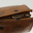MCM Logogram Vicetos Clutch Bag PVC Leather Brown Gold Auth am8955-8