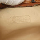 MCM Logogram Vicetos Clutch Bag PVC Leather Brown Gold Auth am8955-9