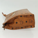 MCM Logogram Vicetos Clutch Bag PVC Leather Brown Gold Auth am8955-4