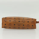 MCM Logogram Vicetos Clutch Bag PVC Leather Brown Gold Auth am8955-6