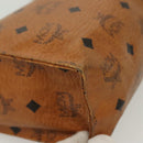 MCM Logogram Vicetos Clutch Bag PVC Leather Brown Gold Auth am8955-7