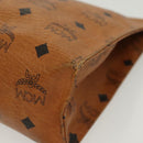 MCM Logogram Vicetos Clutch Bag PVC Leather Brown Gold Auth am8955-14