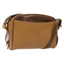 LOEWE Shoulder Bag Leather Brown Gold Auth am8960-1