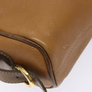 LOEWE Shoulder Bag Leather Brown Gold Auth am8960-14