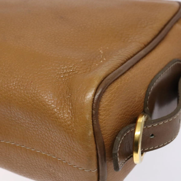 LOEWE Shoulder Bag Leather Brown Gold Auth am8960