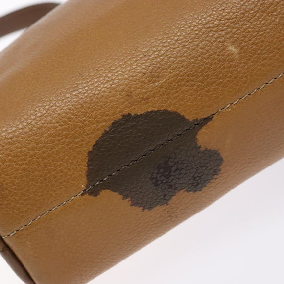 LOEWE Shoulder Bag Leather Brown Gold Auth am8960