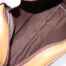 LOEWE Shoulder Bag Leather Brown Gold Auth am8960-12