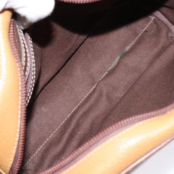 LOEWE Shoulder Bag Leather Brown Gold Auth am8960