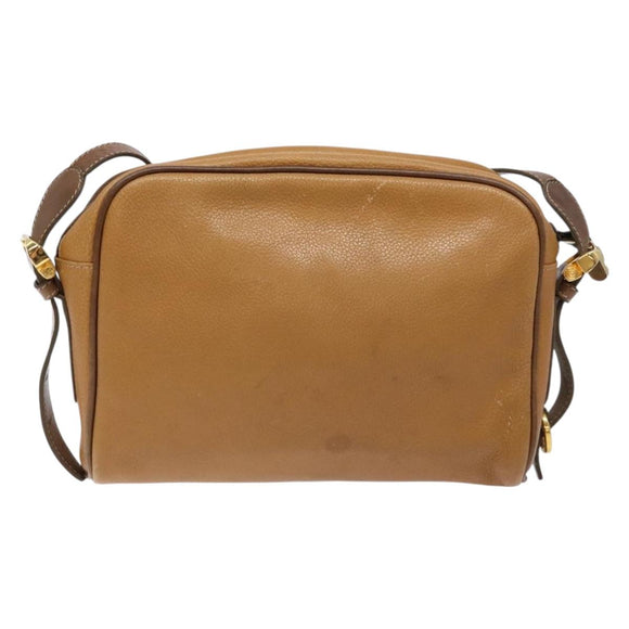 LOEWE Shoulder Bag Leather Brown Gold Auth am8960